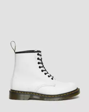 1460 White Leather Lace Up Boots