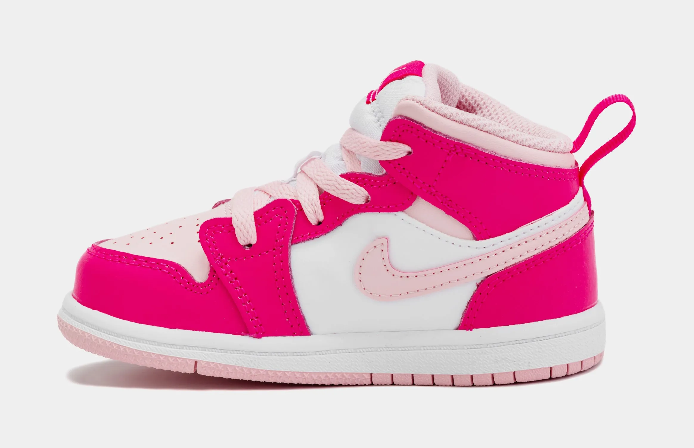 Air Jordan 1 Retro Mid Medium Soft Pink Infant Toddler Lifestyle Shoes (Pink)