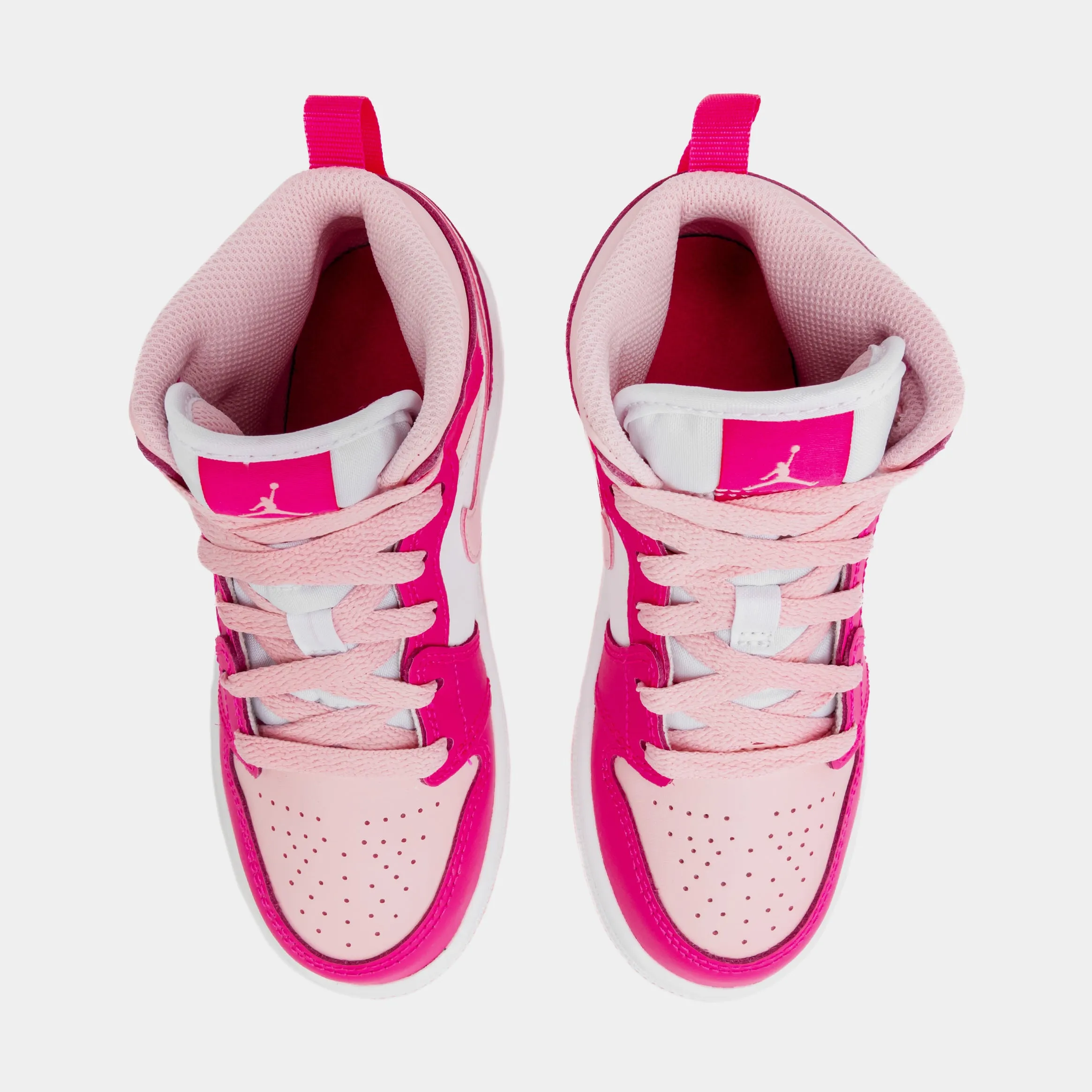 Air Jordan 1 Retro Mid Medium Soft Pink Preschool Lifestyle Shoes (Pink)