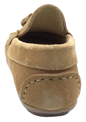 Andanines  Boy's Suede Tassel Loafers, Arena Sand