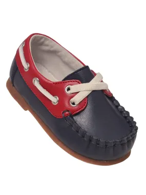 Baby Boys Navy Red Hudson Boat Shoes 2-4 Baby