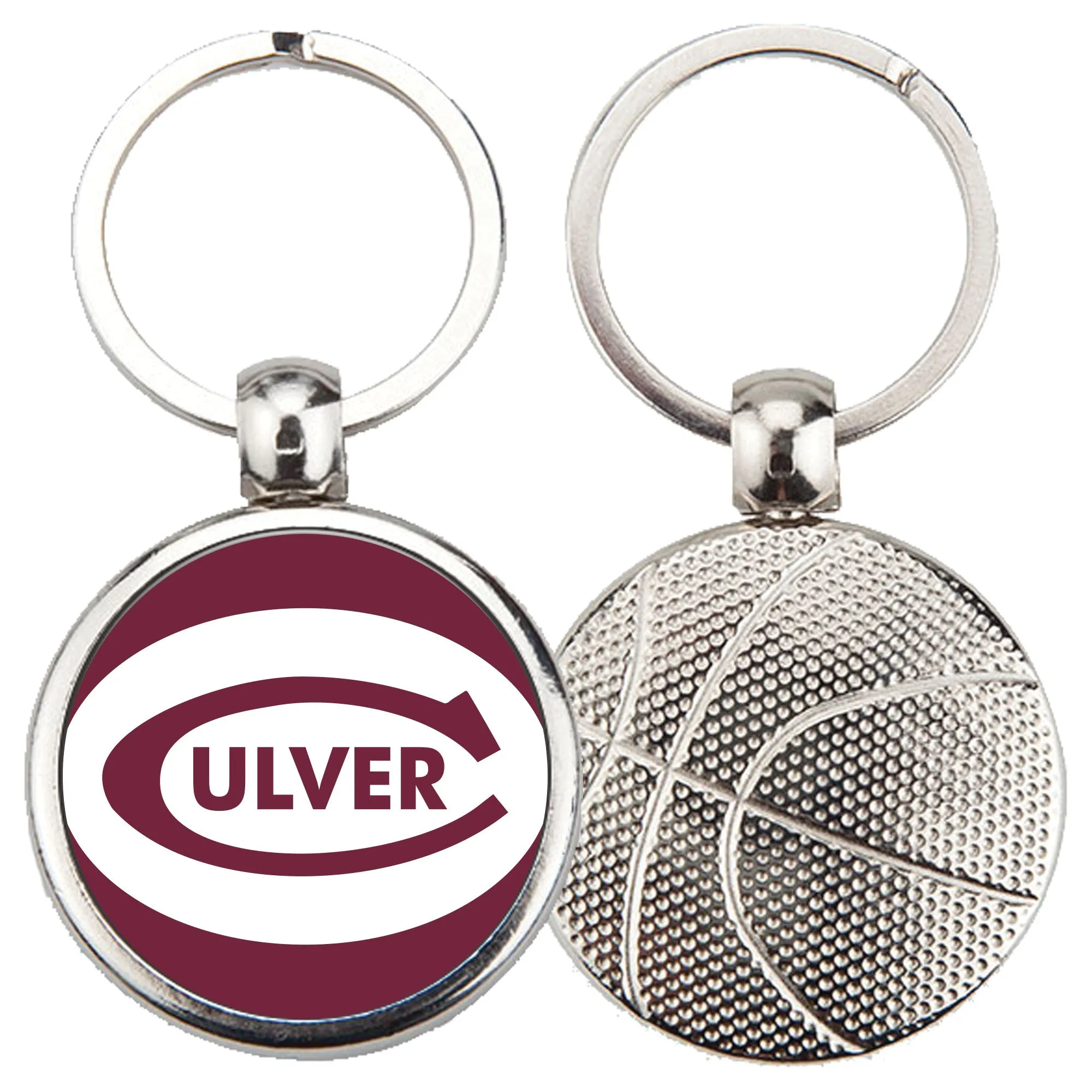 Basketball Metal Key Tag