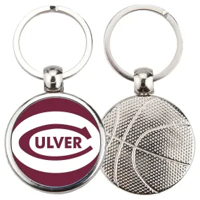 Basketball Metal Key Tag