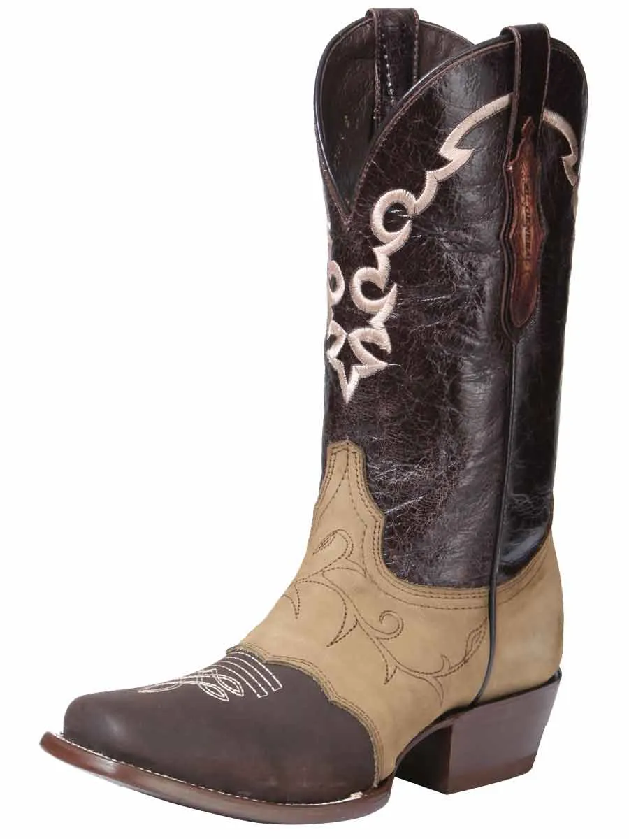 Botas Vaqueras Rodeo con Antifaz de Piel Genuina para Mujer 'El General' - ID: 34509