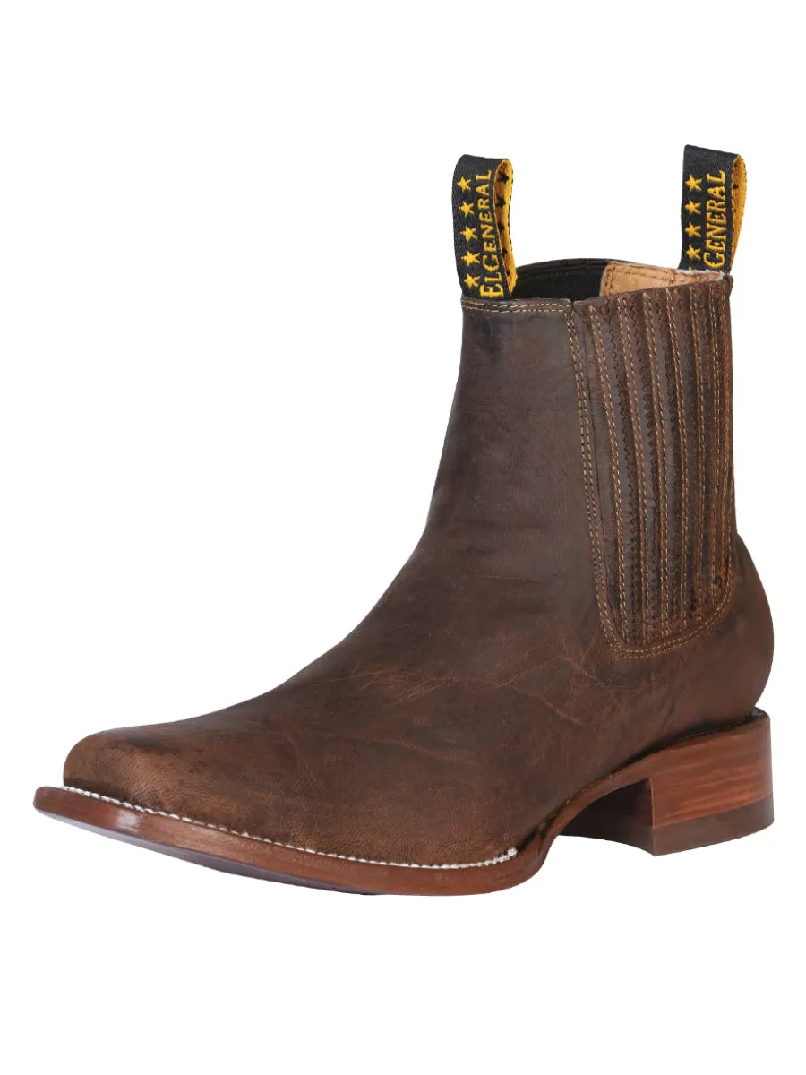 Botines Vaqueros Rodeo Clasicos de Piel Cabra para Hombre 'El General' - ID: 41499