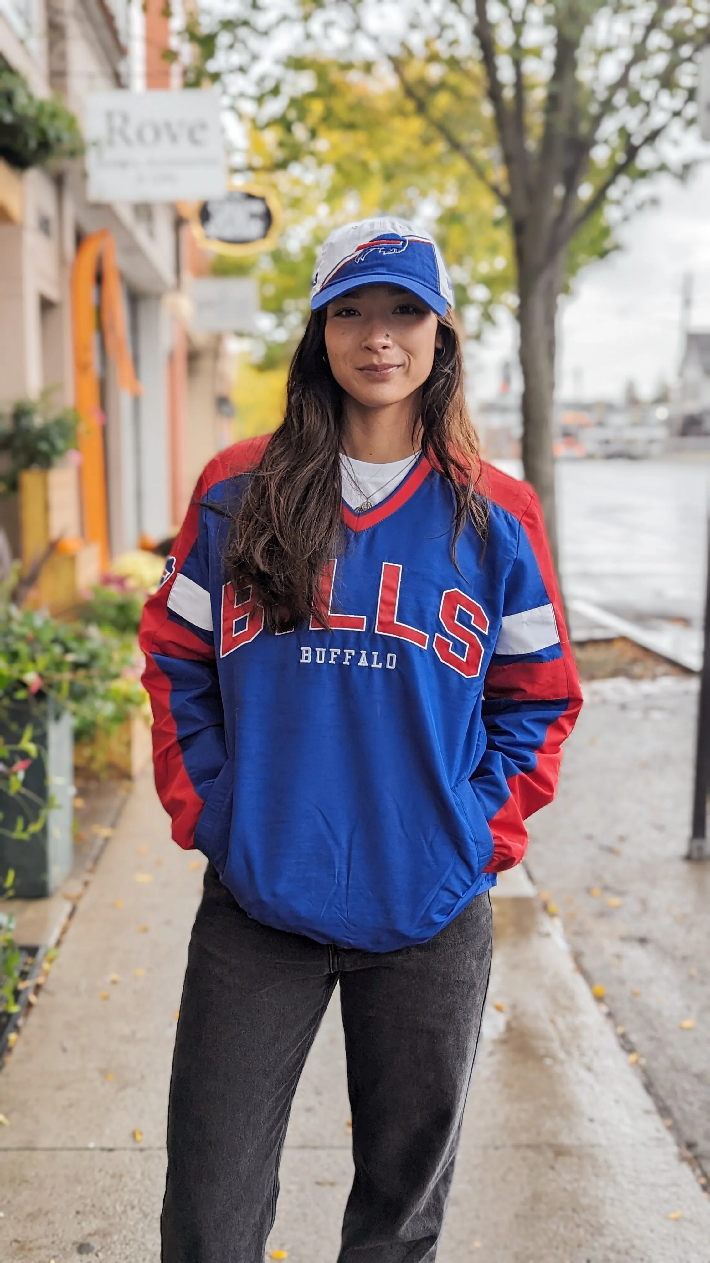 Buffalo Bills Royal, Red, & White V-Neck Pullover