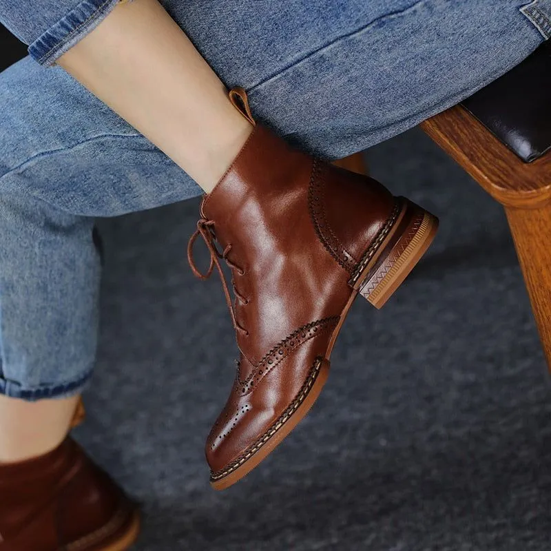 Chunky Ankle Boots QM1221 - Women's Casual Shoes