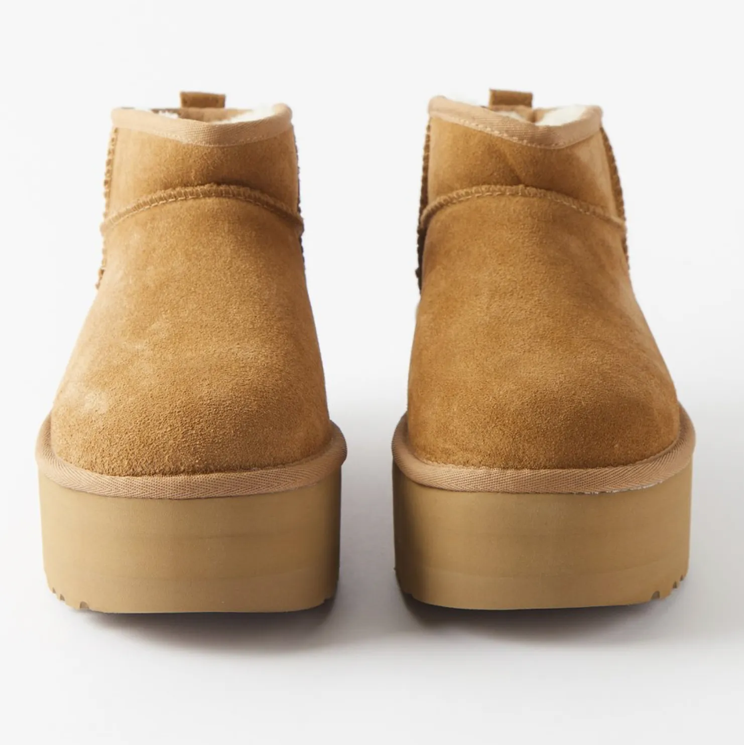 CLASSIC ULTRA MINI SUEDE PLATFORM BOOTS - BROWN