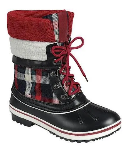 Cozy AND Cute Boots in Red Plaid