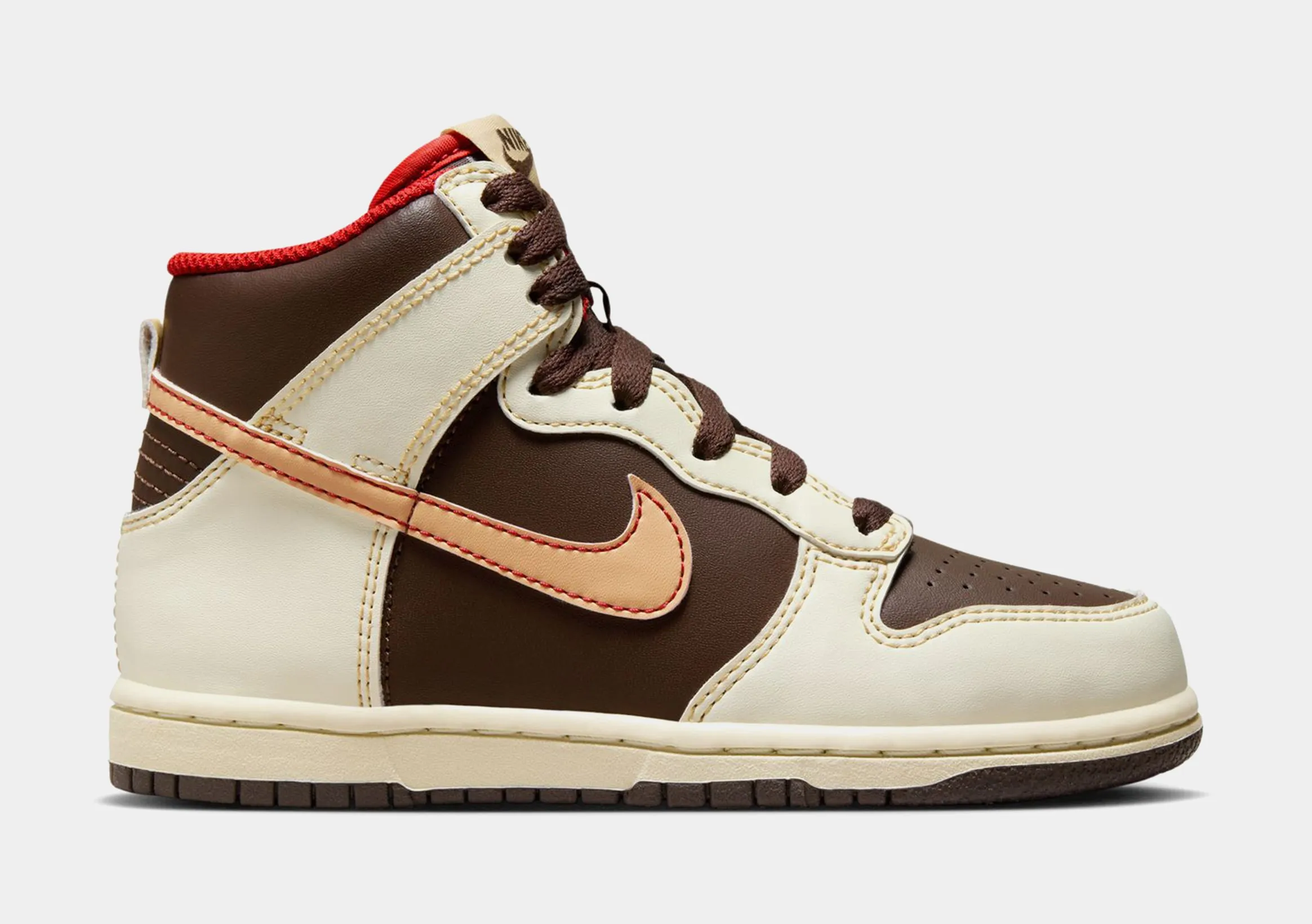 Dunk High Preschool Lifestyle Shoes (Brown/Beige)