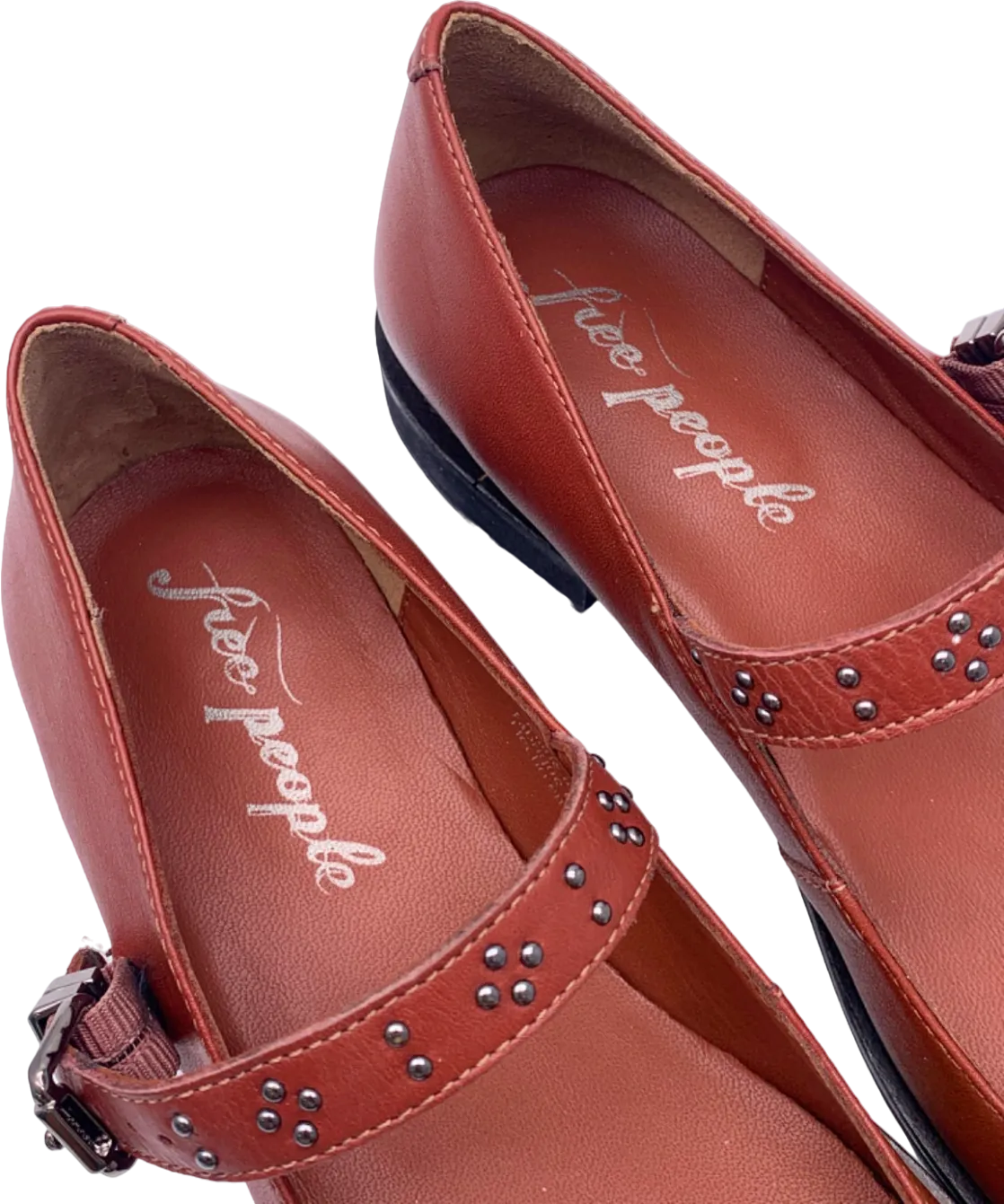 Free People Red Mary Jane Flat Shoes UK 7