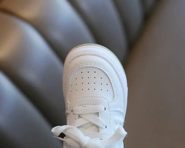 G07013 Children's Casual Shoes - All-white Flat Sneakers