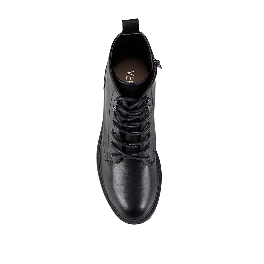 Jasmin II Combat Boot - Black Smooth