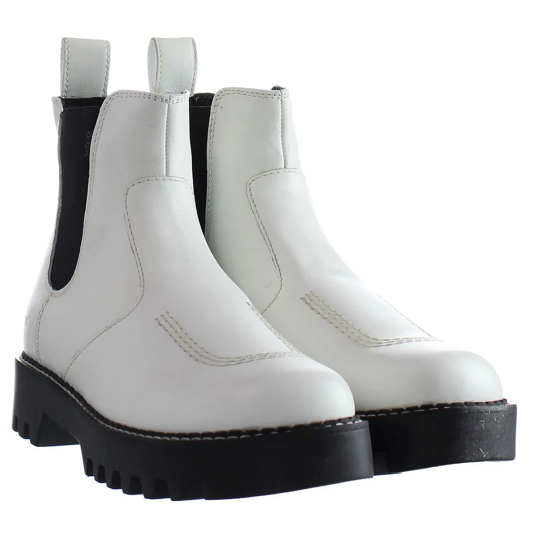 Kickers Kizziie Chelz Womens White Boots