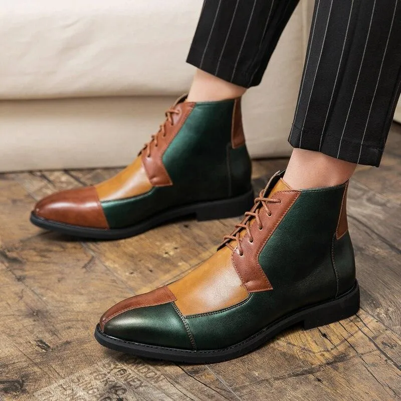 Men's Dress Ankle Boots RM345: Stylish Leather Casual Shoes for Gentlemen