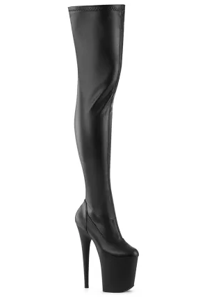 Pleaser USA Flamingo-3000 8inch Thigh High Pleaser Boots - Matte Black