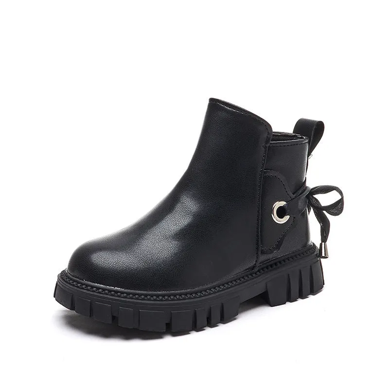 PU Black Short Martin Girl Boots Wholesale Kids Boutique Clothing