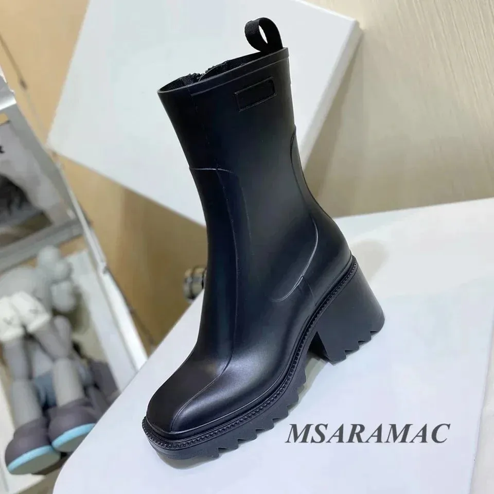 Pvc Zip Ankle Boots