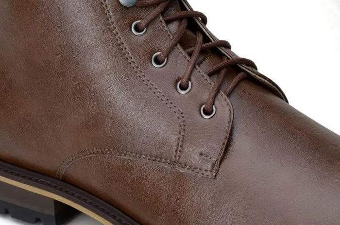 'Robert' vegan men's lace-up boots by Ahimsa - cognac