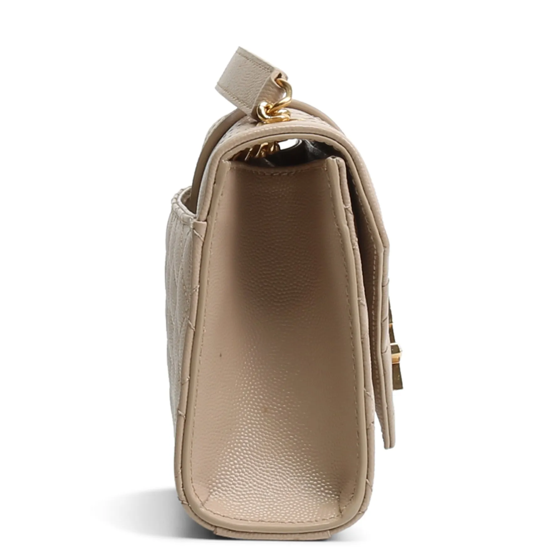 SAINT LAURENT Small Triquilt Envelope Bag - Taupe