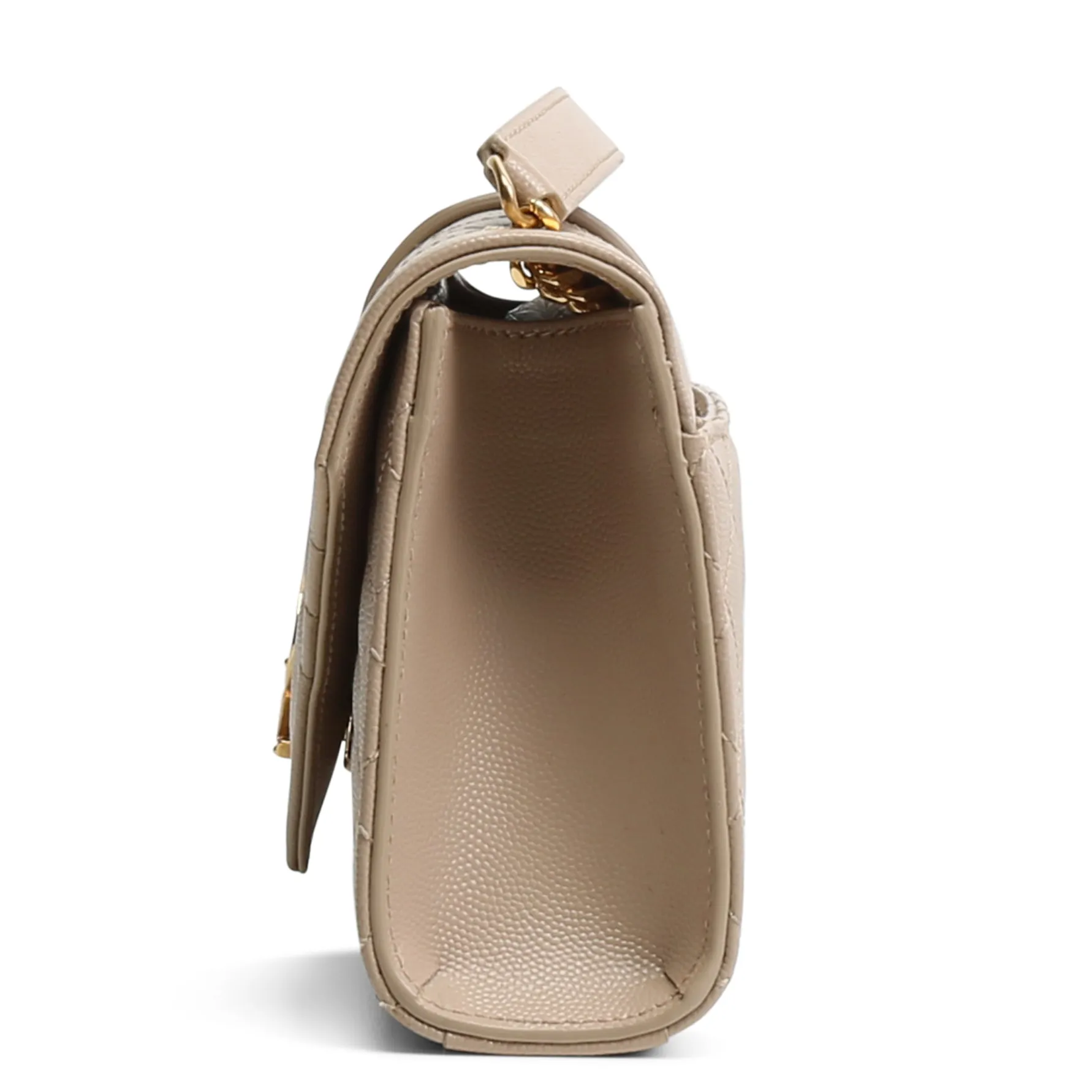 SAINT LAURENT Small Triquilt Envelope Bag - Taupe