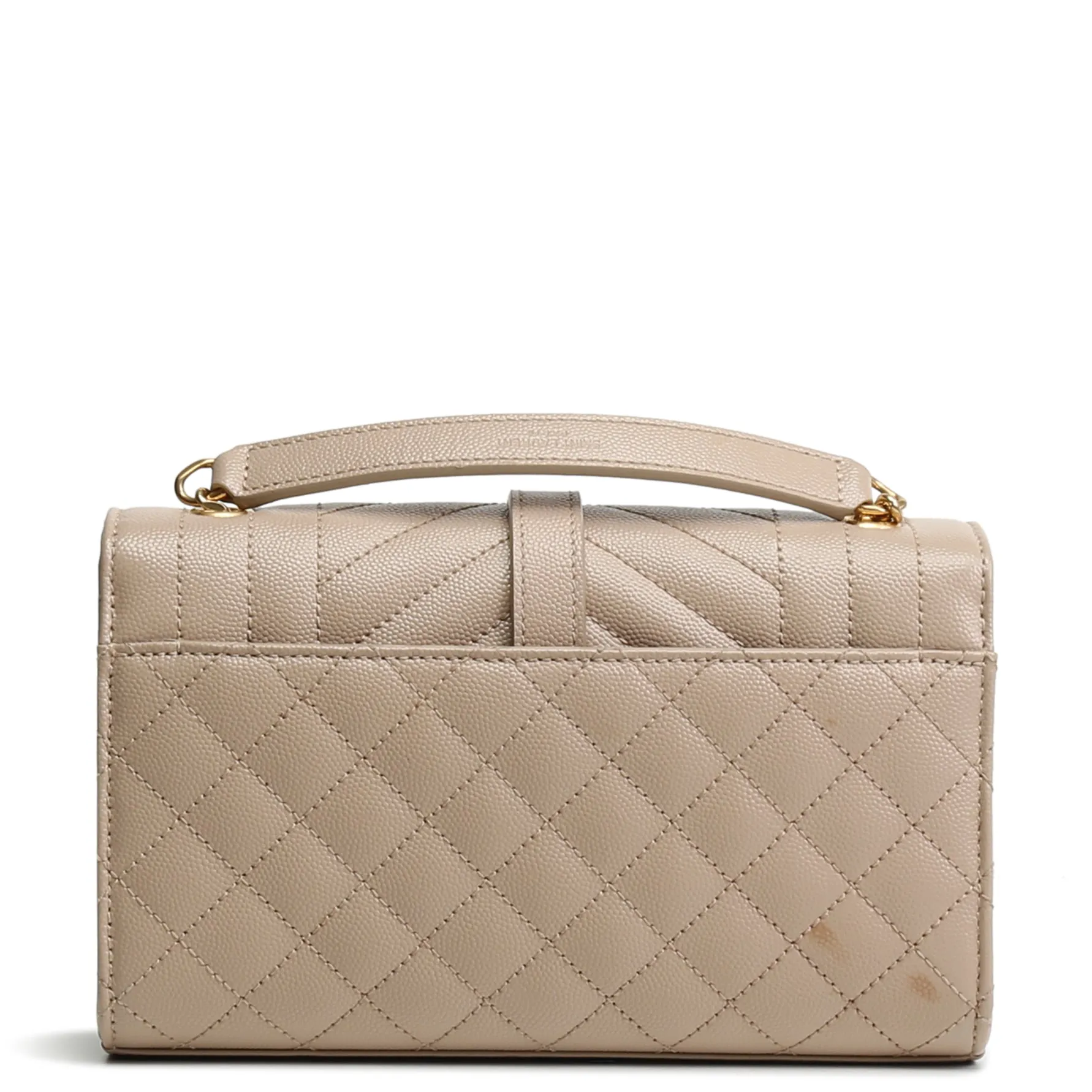 SAINT LAURENT Small Triquilt Envelope Bag - Taupe