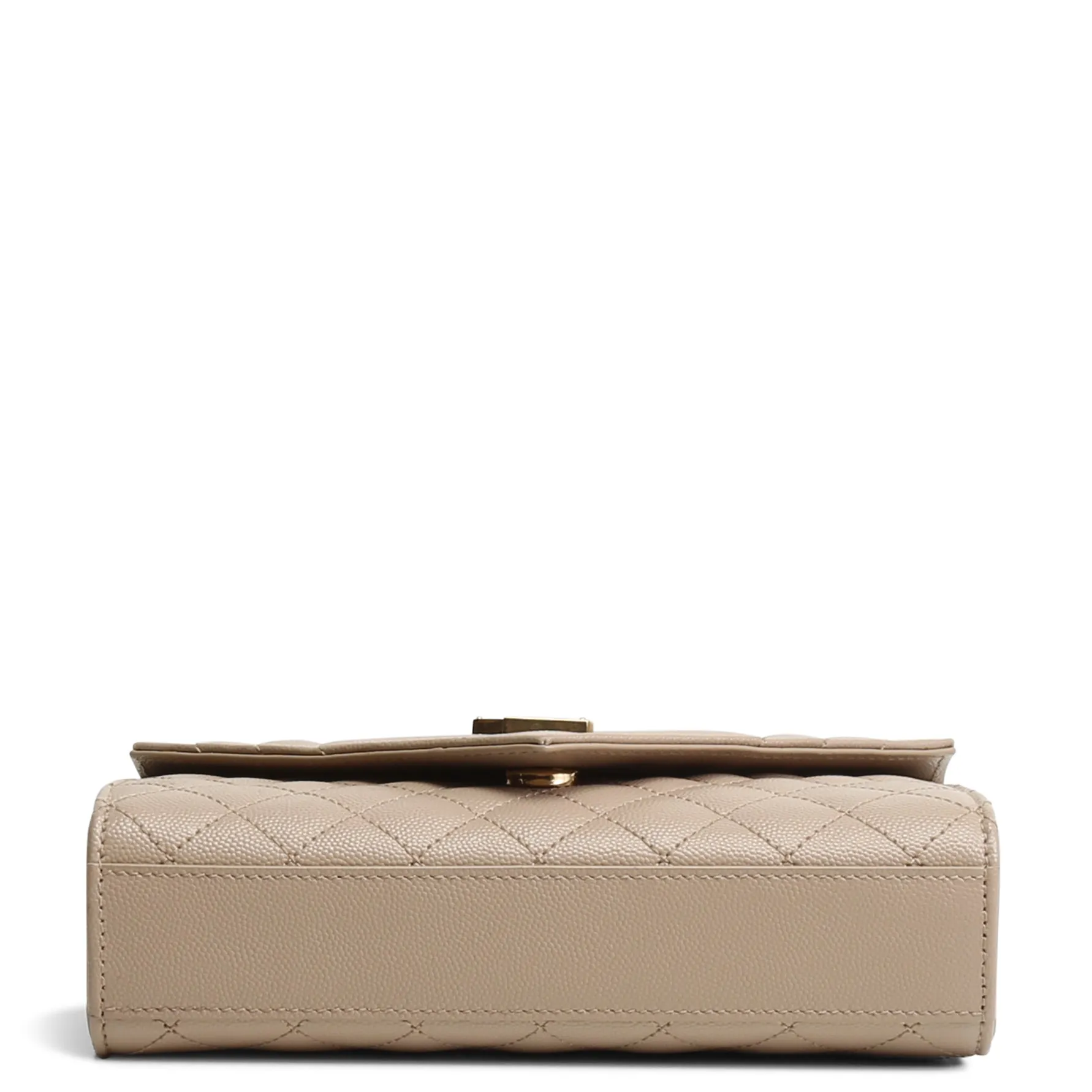 SAINT LAURENT Small Triquilt Envelope Bag - Taupe