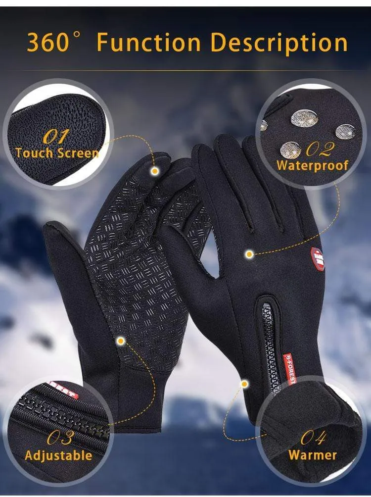 Thermal Ski Gloves Men Women Winter Skiing Fleece Waterproof Snowboard Gloves Touch Screen Snow Motorcycle Warm Mittens