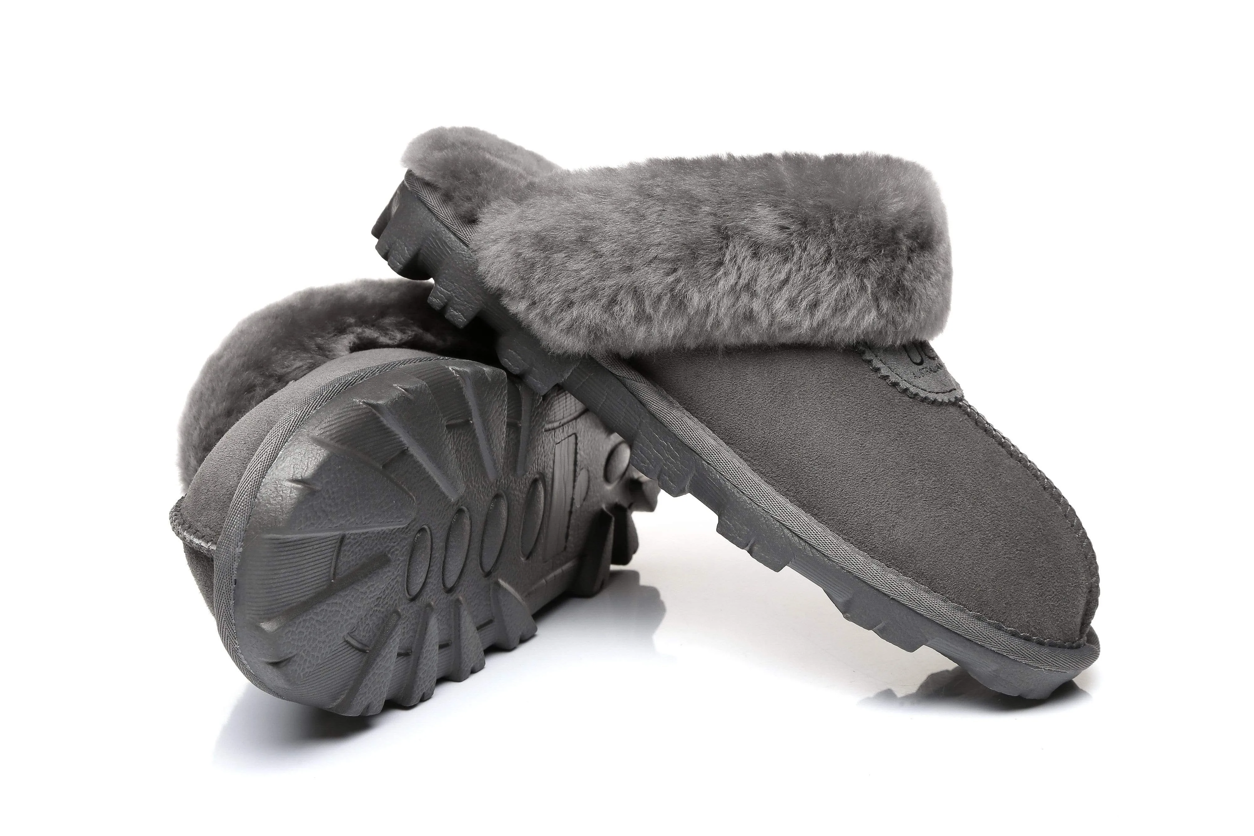 UGG Australian Shepherd Women Slippers Premium Australia Sheepskin Wool Waffle Scuff