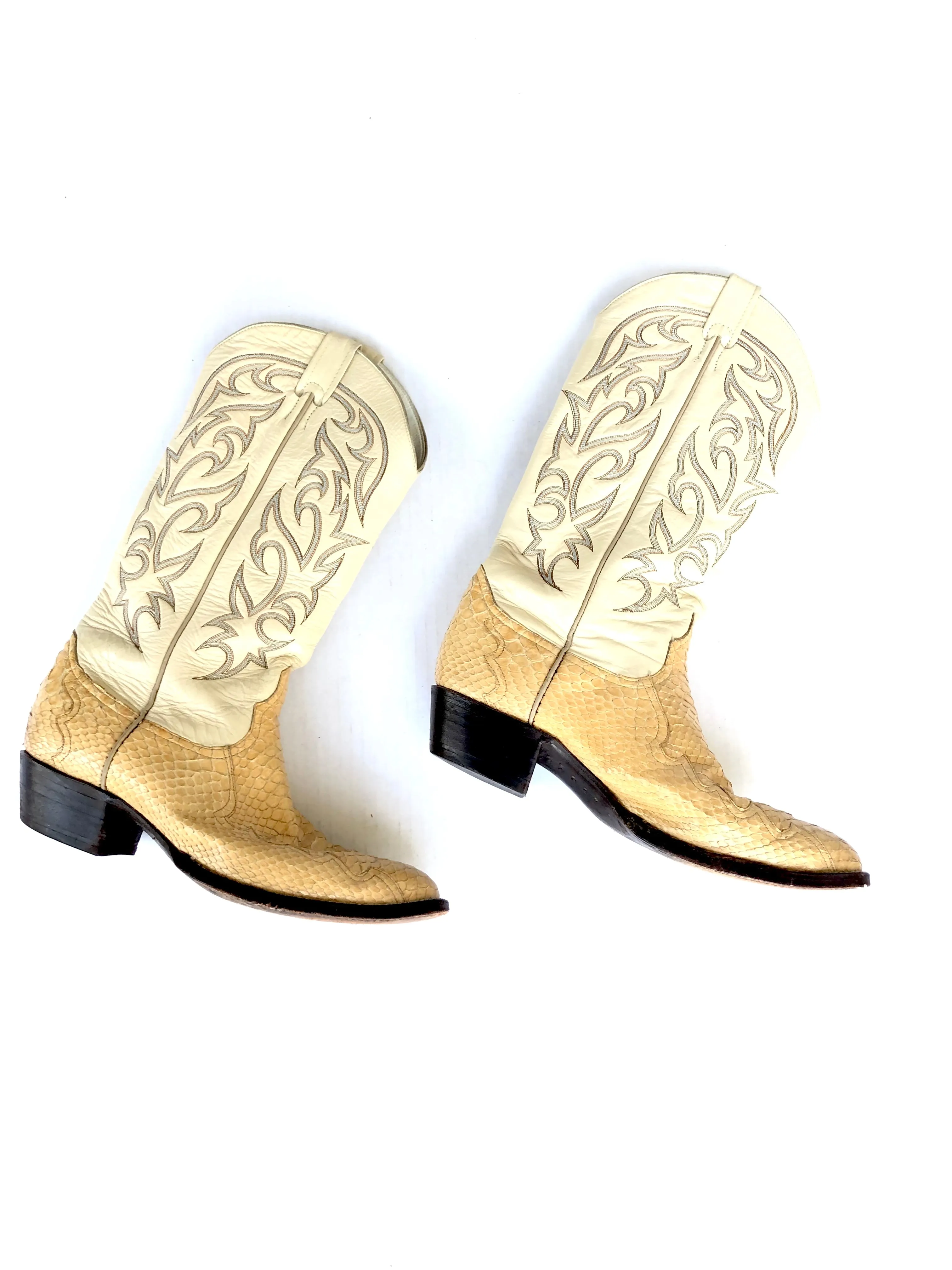 VINTAGE: Larry Mahan’s Snakeskin & Leather Cowboy Boots