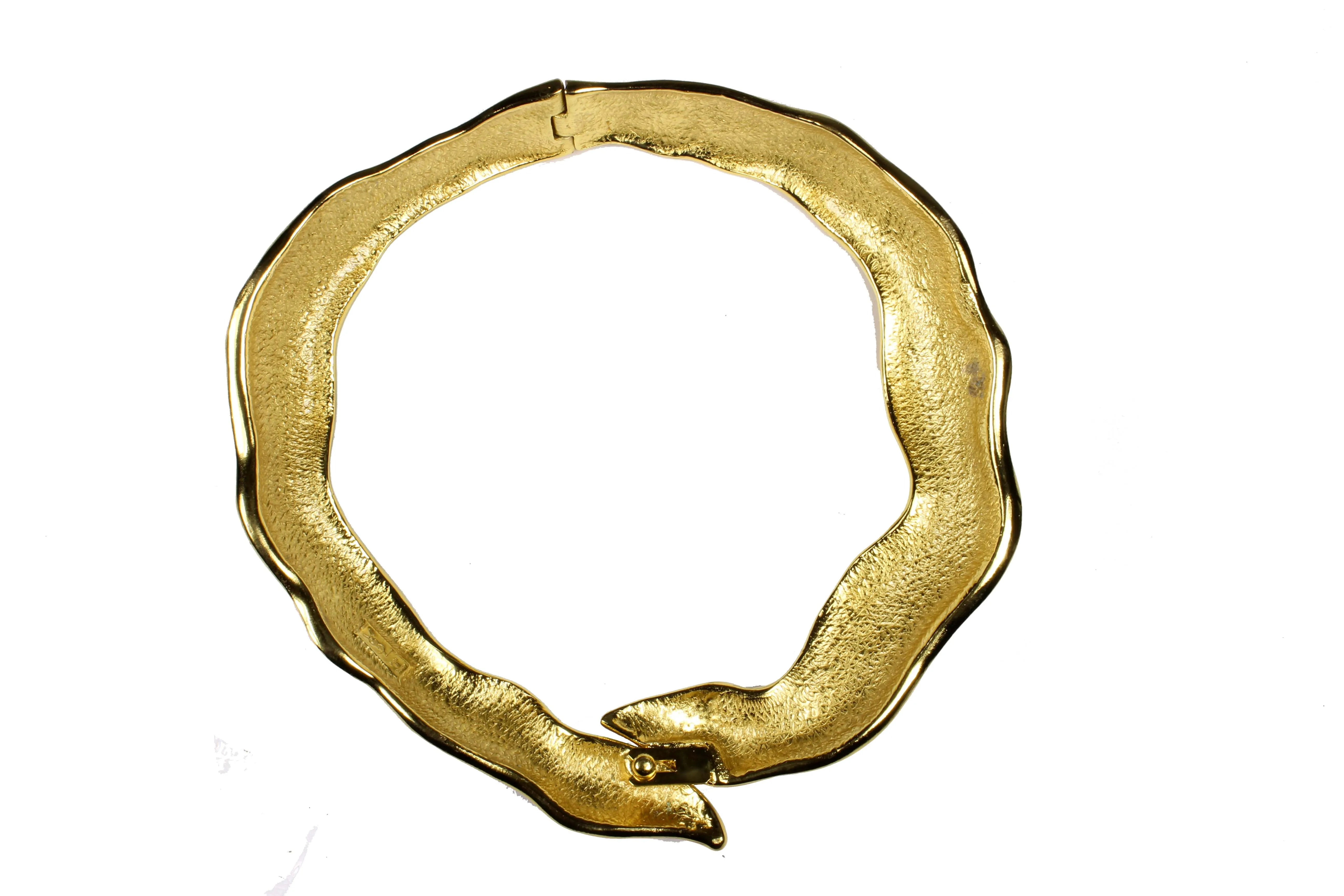 YVES SAINT LAURENT Fuego gold metal necklace