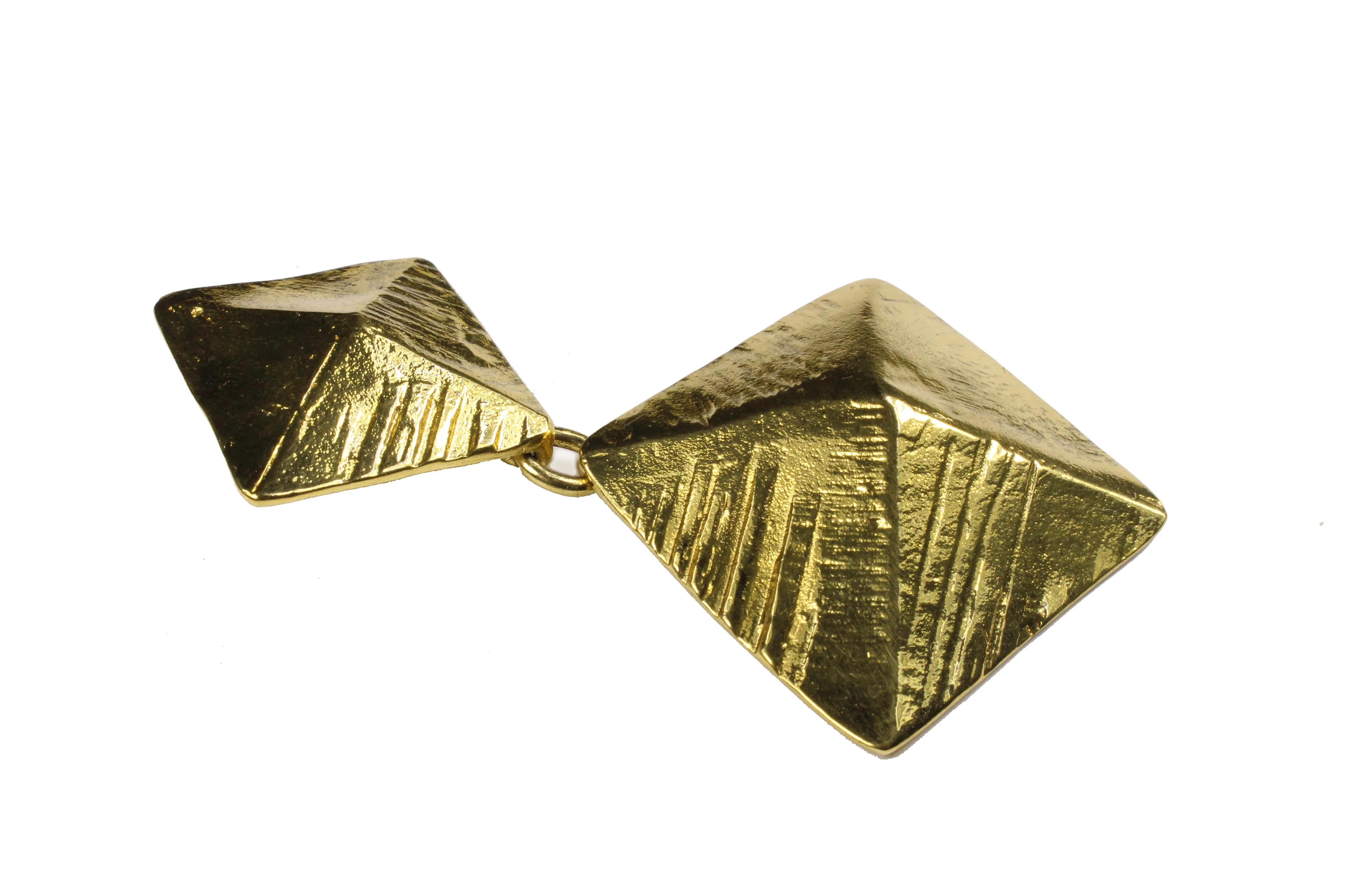 YVES SAINT LAURENT pyramid dangle earrings